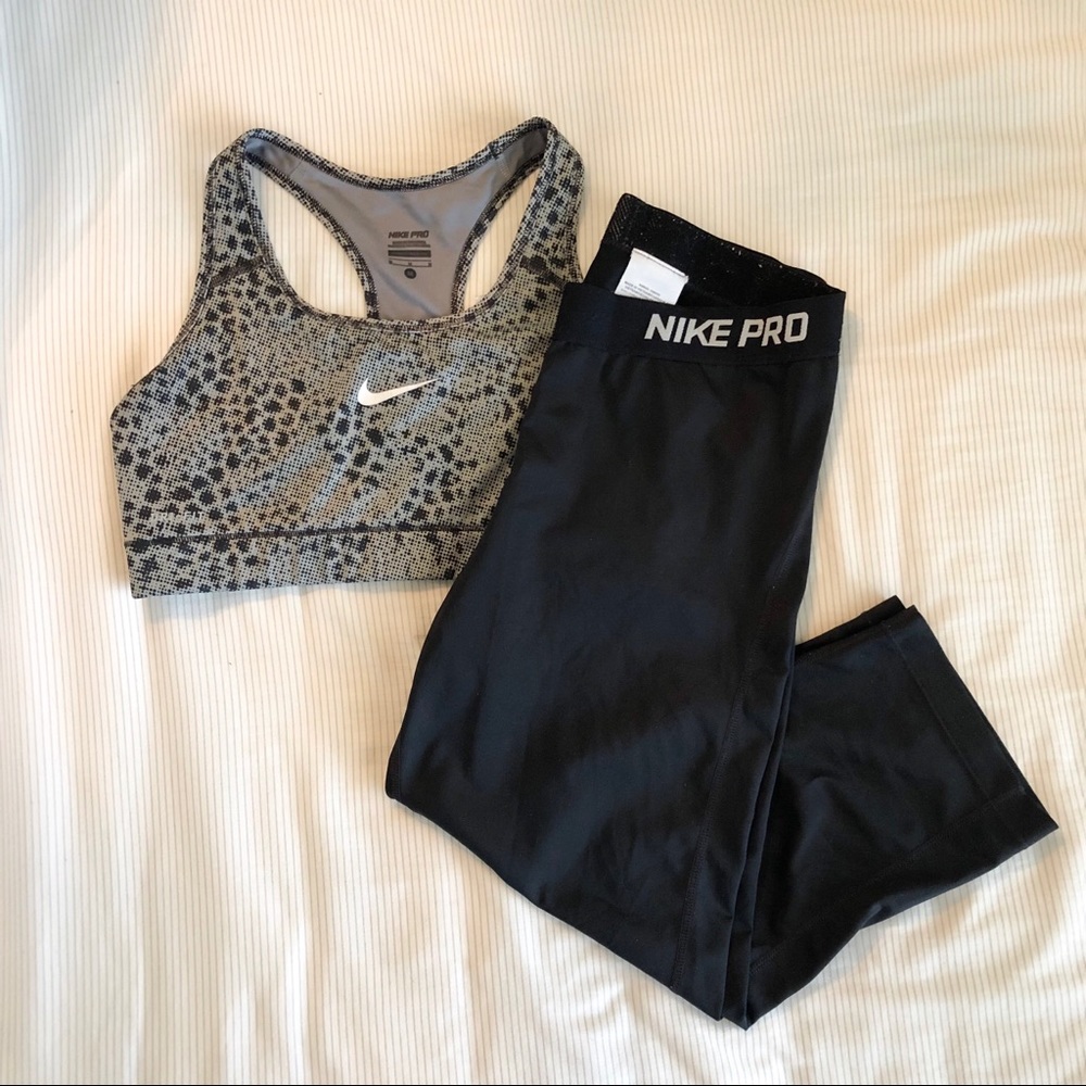 NIKE PRO BLACK CROP LEGGINGS
